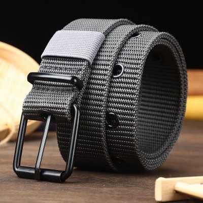 Men Fashion Casual Square Pin Buckle Canvas Belt