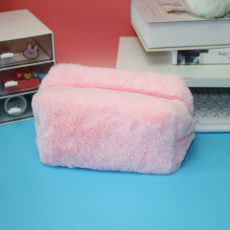 Women Cute Large Capacity Portable Plush Toiletry Storage Cosmetic Bag