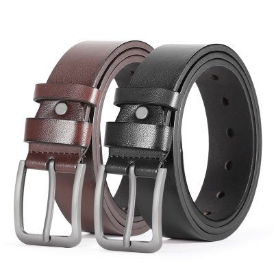 Men Fashion Casual Business Square Pin Buckle PU Belt