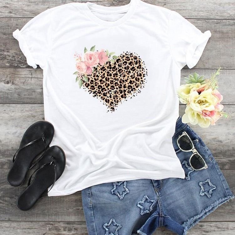 Love Simple Women Printed Short-Sleeved T-Shirt