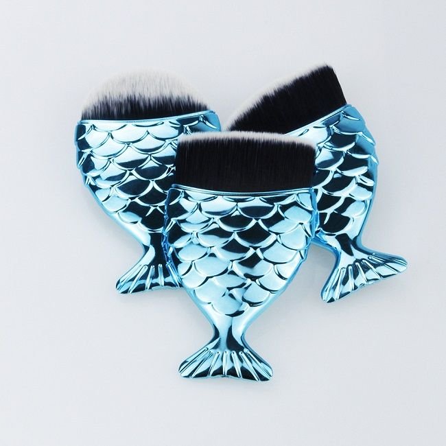 3pcs Professional Tail Mermaid Holder Shape Makeup Brush