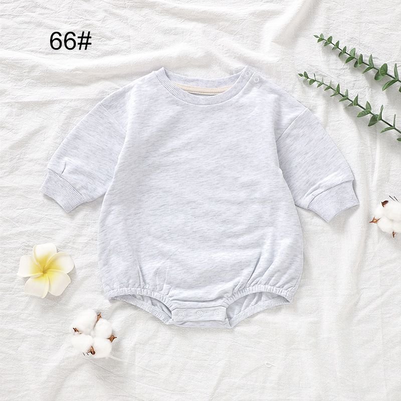 Spring Baby Girl Kids Organic Cotton Sweatshirt Custom Solid Color Bodysuit