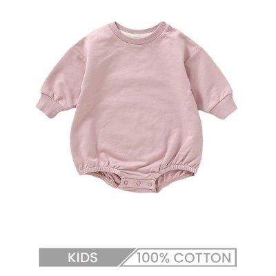 Spring Baby Girl Kids Organic Cotton Sweatshirt Custom Solid Color Bodysuit