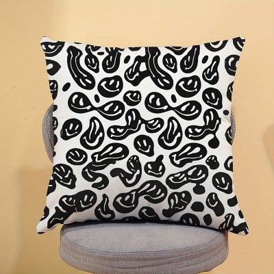 Simple Fashion Black White Spot Print Home Sofa Cushion Cover