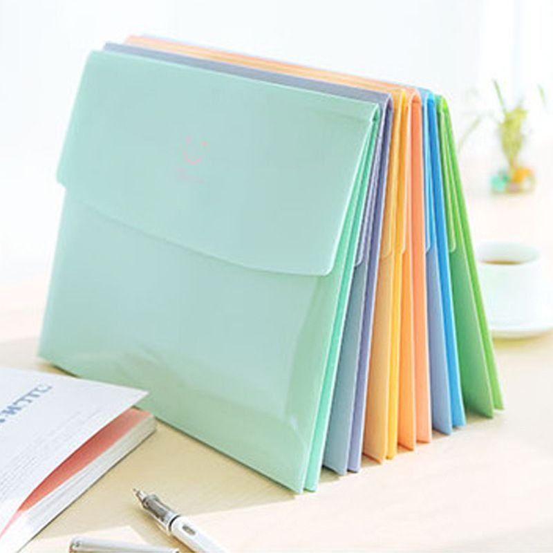 A4 Solid Color Portable File Bag