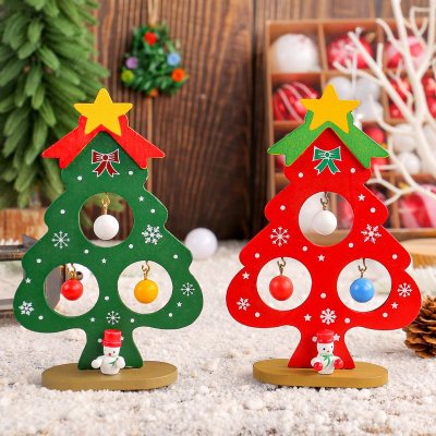 Christmas Decoration Wooden Mini Christmas Tree Ornaments