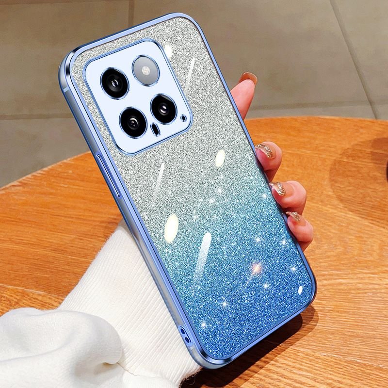 Women Simple Electroplated Glitter Fine Hole Transparent Soft Rubber Apple Mobile Phone Protective Case