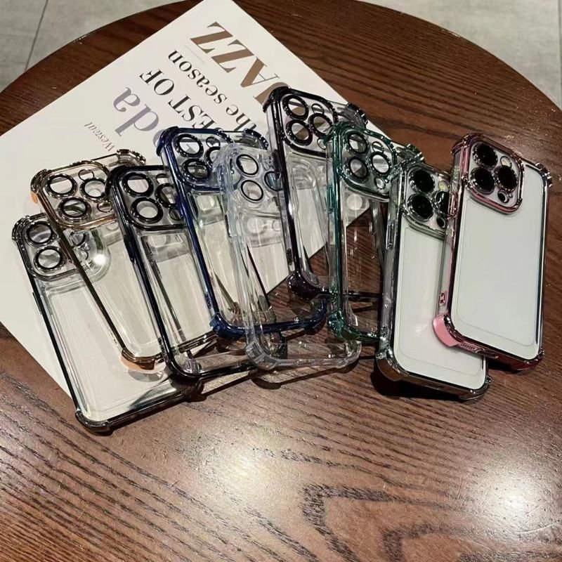 Simple Four-Corner Airbag Anti-Drop Transparent Lens Film Apple Mobile Phone Protective Case