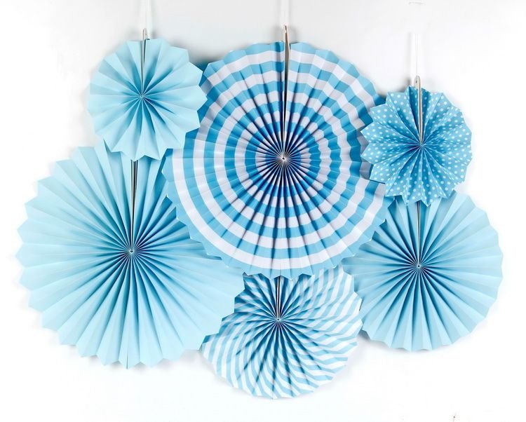 Simple Paper Fan Flower Design Birthday Party Background Layout Diy Supplies