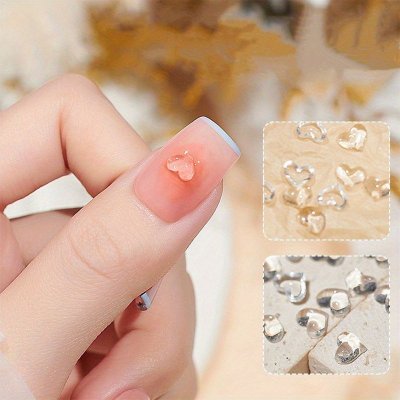 Nail Art Accessories Transparent Small Heart Cute Nail Decoration Nail Art Accessories 50pcs/pack