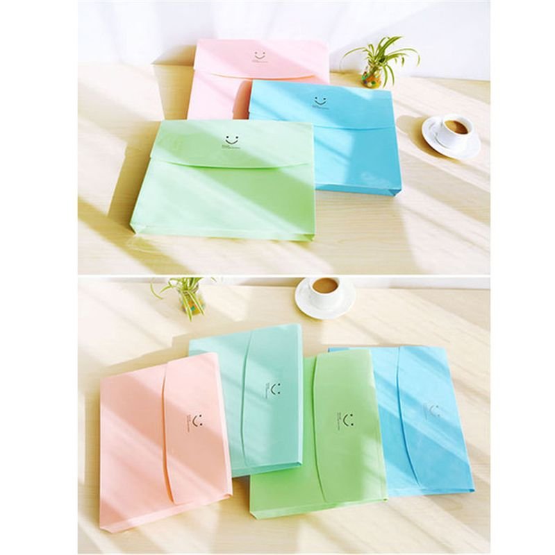 A4 Solid Color Portable File Bag