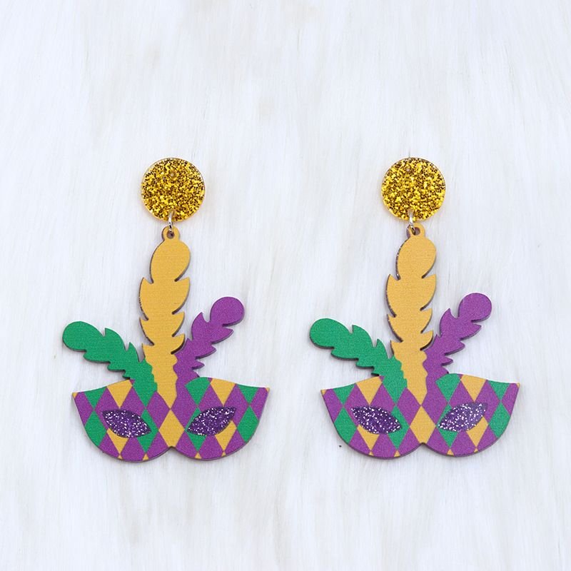 Women Festival Mardi Gras Carnival Earrings