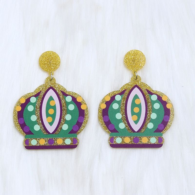 Women Festival Mardi Gras Carnival Earrings