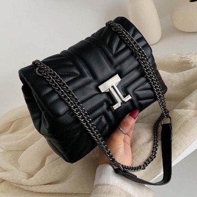 Women Fashion Rhomboid Flap Square Chain Shoulder Bag