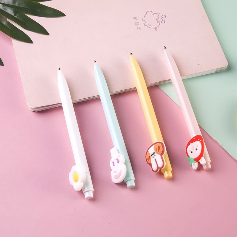 Cartoon Cute Rainbow Floral Press Ballpoint Pen Student Stationery