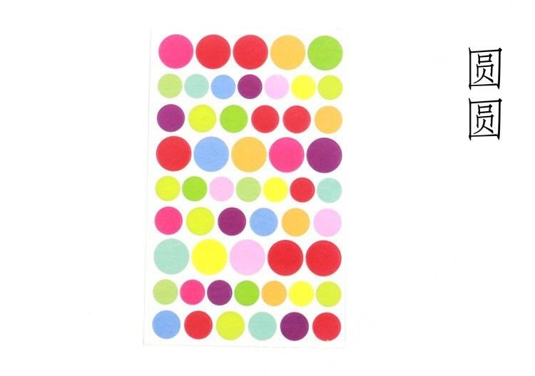 Simple Creative Multicolor Dot Heart Star Sticker