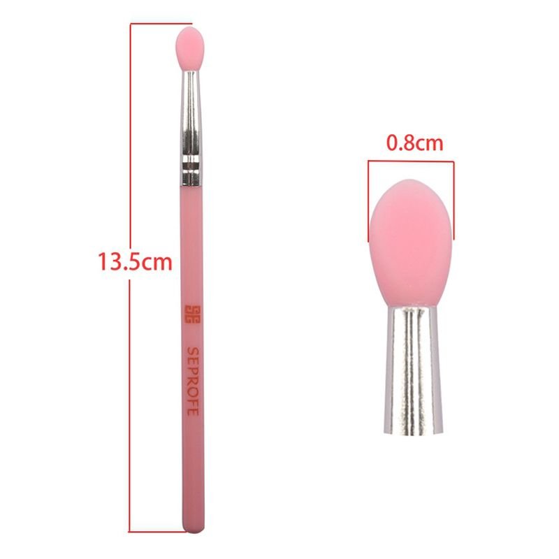 Soft Silicone Head Plastic Handle Eye Shadow Lip Applicator Brush Tool