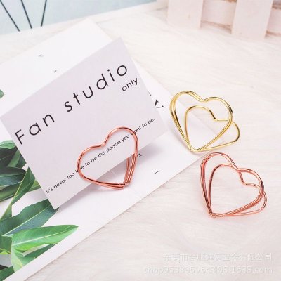 Fashion Creative Double Heart Metal Paper Clip