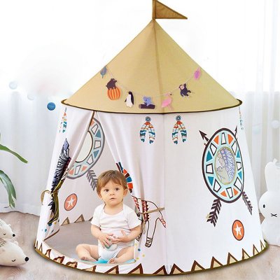 Kid Portable Indian Lion Castle Tent House