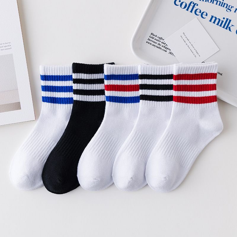 Kids Boys Girls Cute Stripe Mid-Calf Socks