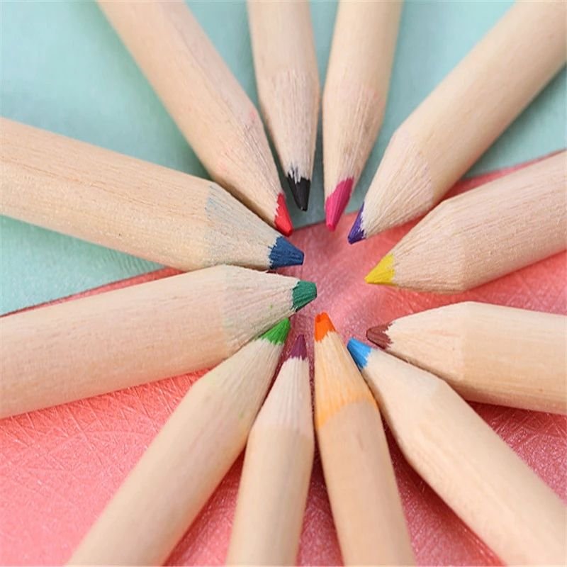 12pcs Colored 2B Pencil Set With Sharpener Cap