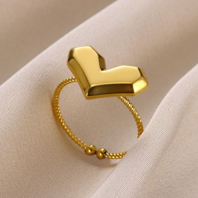 Women Simple Geometric Heart-Shaped Ring