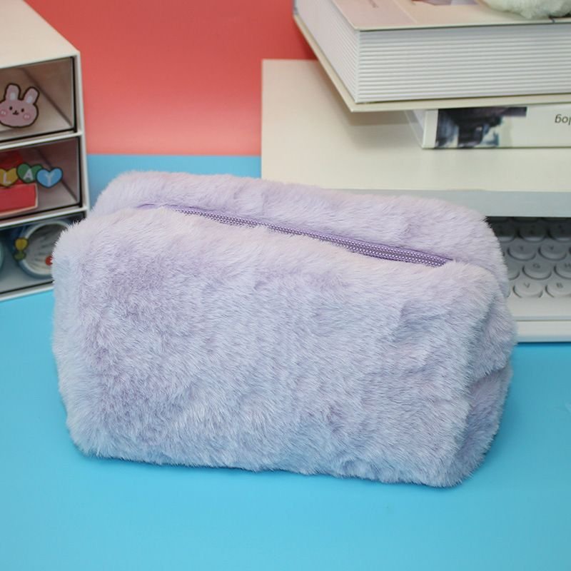 Women Cute Large Capacity Portable Plush Toiletry Storage Cosmetic Bag