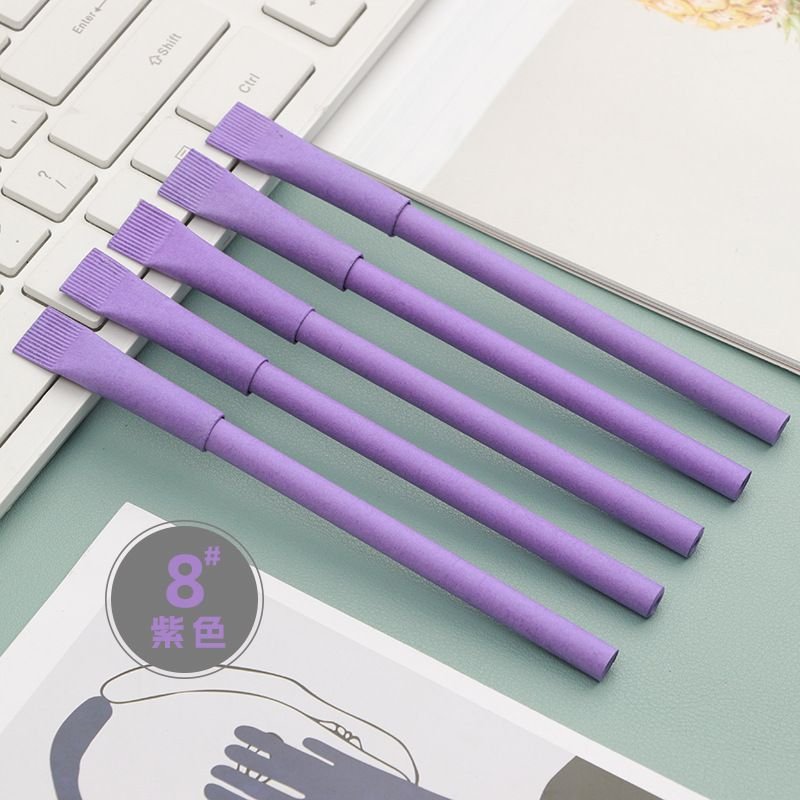 Natural Paper Tube Pen Kraft Paper Cap Paper Tube Ballpoint Pen