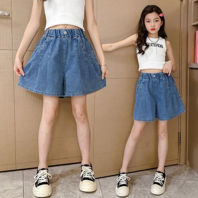 Kids Toddler Big Girls Fashion Casual Loose Denim Shorts