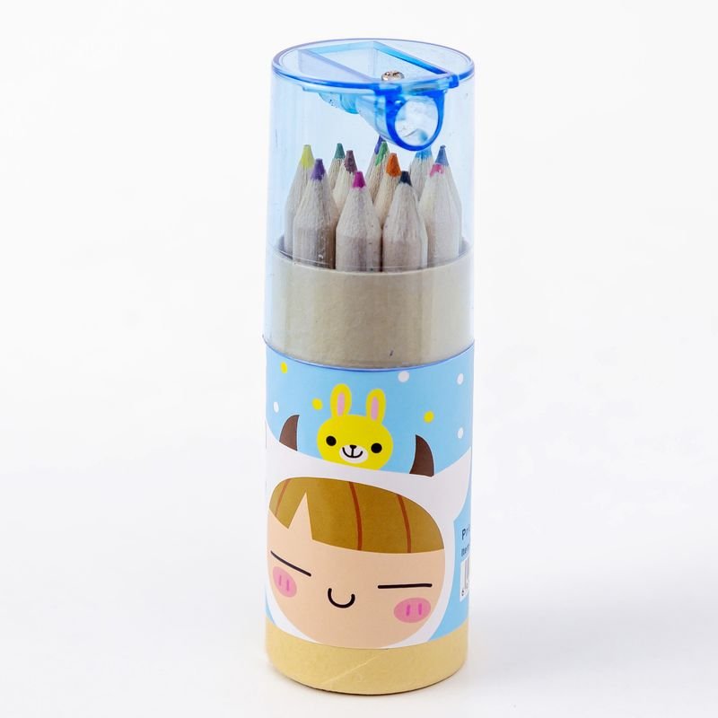 12pcs Colored 2B Pencil Set With Sharpener Cap