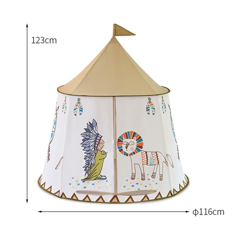 Kid Portable Indian Lion Castle Tent House