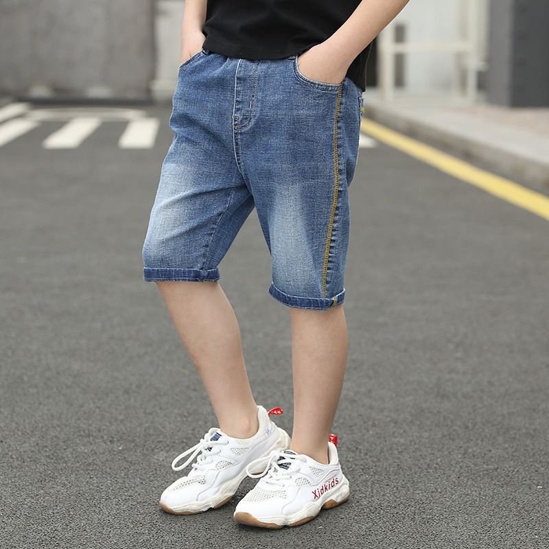 Kids Boys Basic Pocket Elastic Waist Denim Shorts