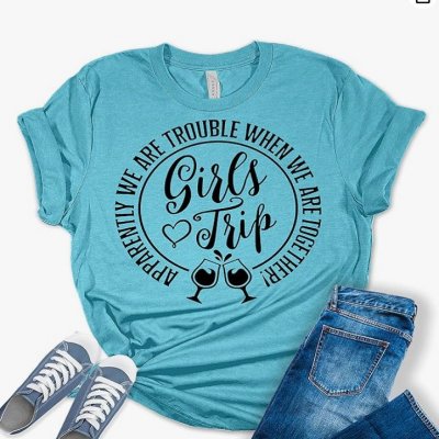 Women Fashion Casual Letters Maple Leaf Print Round Neck Short Sleeve T-Shirt