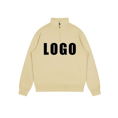 Custom Logo Heavy 350g Unisex Solid Color Stand Collar Sweatshirt