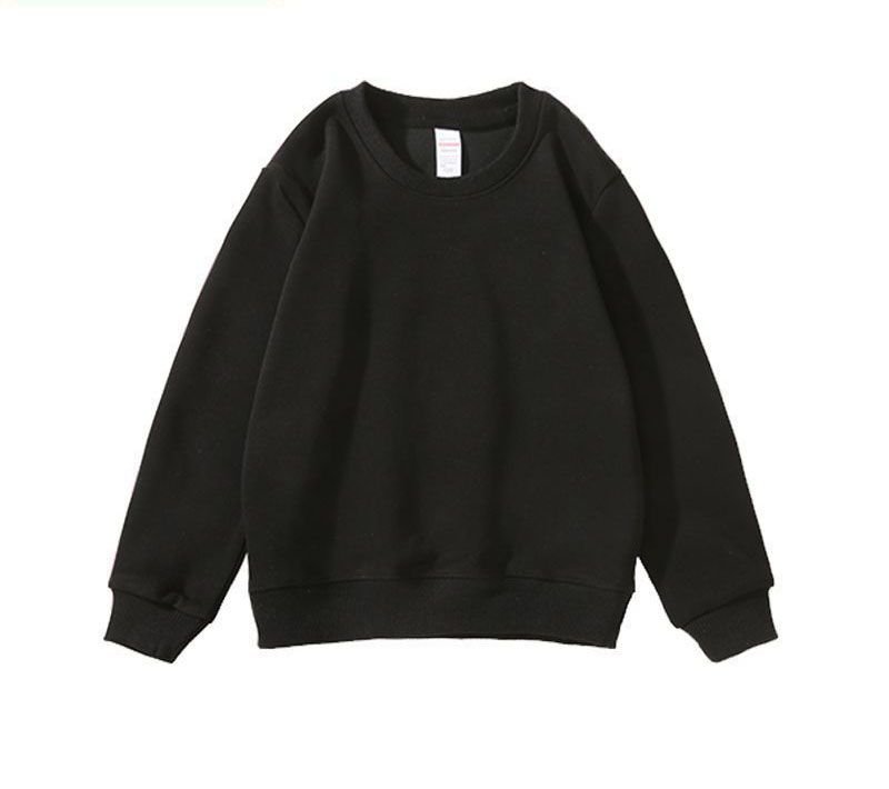 Custom Logo Kid Casual Solid Color Fleece Crewneck Sweatshirt