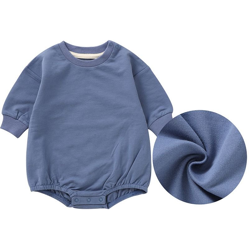 Spring Baby Girl Kids Organic Cotton Sweatshirt Custom Solid Color Bodysuit