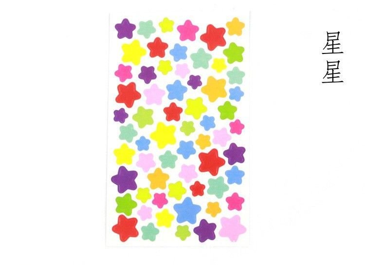 Simple Creative Multicolor Dot Heart Star Sticker