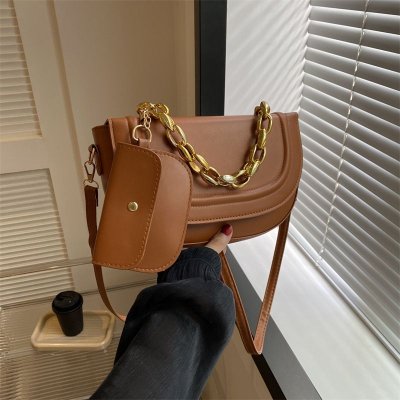 Fashion Solid Color Distinctive Chain Shoulder Bag