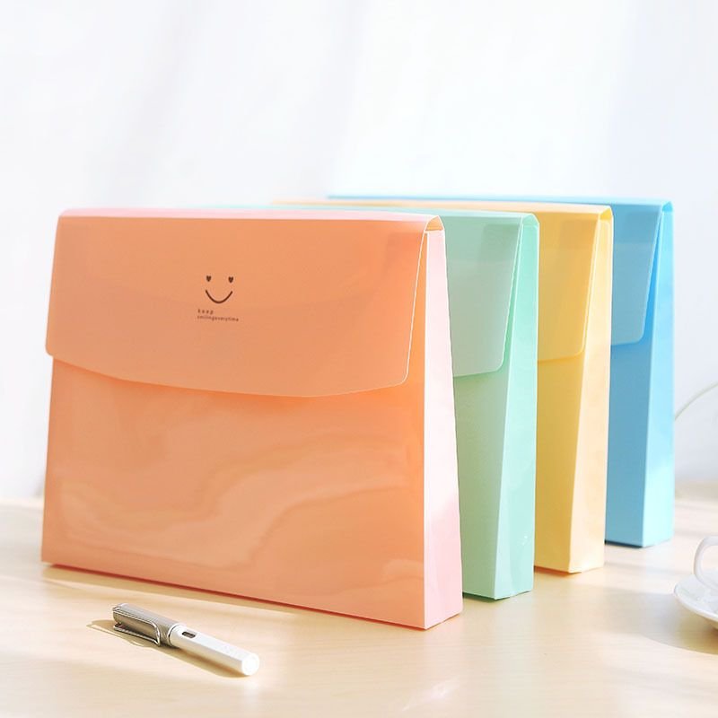 A4 Solid Color Portable File Bag