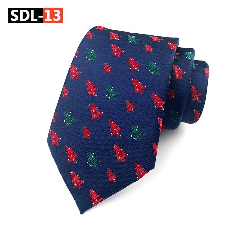 Men Simple High Density Christmas Tree Santa Claus Festive Holiday Tie
