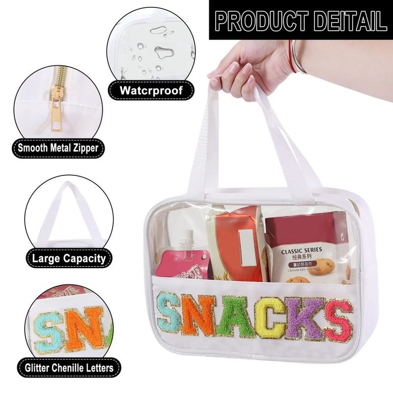 Fashion Transparent Pvc Embroidery Letter Cosmetic Bag