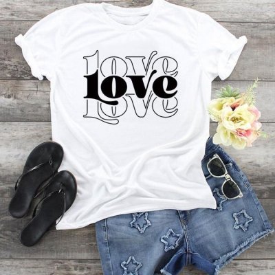 Love Simple Women Printed Short-Sleeved T-Shirt