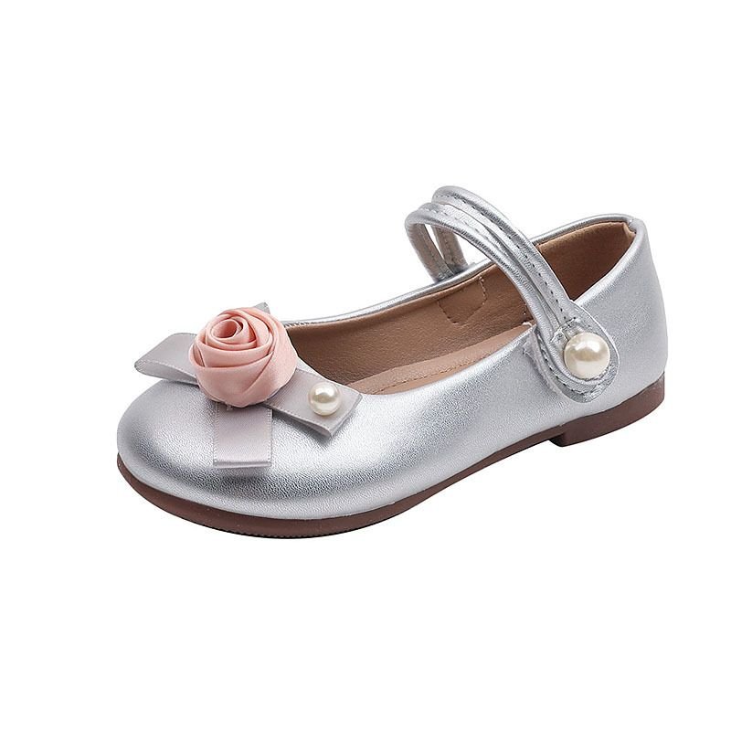 Kids Girls Casual Cute Flower Velcro Flat Shoes