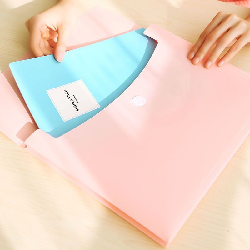 A4 Solid Color Portable File Bag