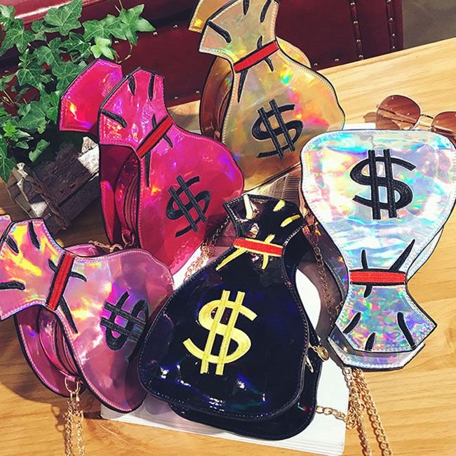 Women Unique Wealth Bag Shaped Laser Bag