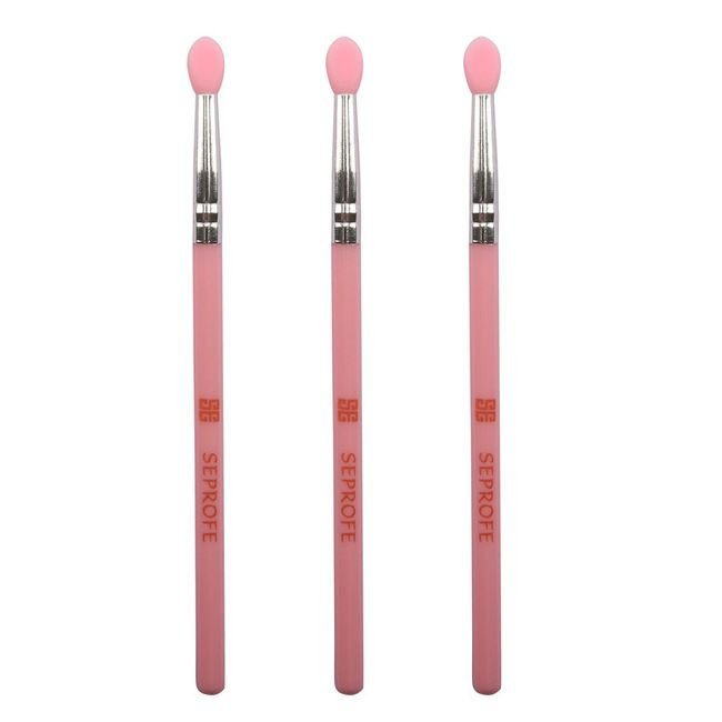 Soft Silicone Head Plastic Handle Eye Shadow Lip Applicator Brush Tool