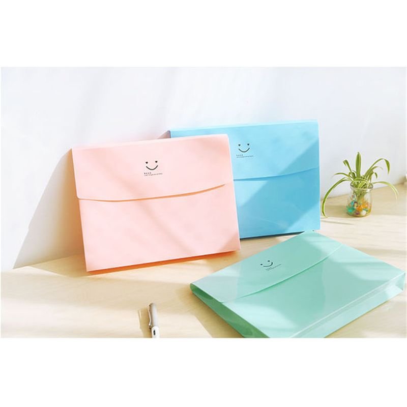 A4 Solid Color Portable File Bag