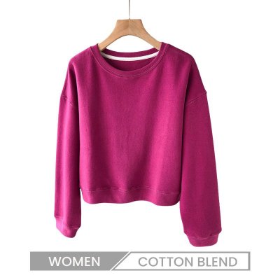 Women Fashion Casual Spring And Autumn Loose High Waist Thickened Crop Sweatshirt Custom