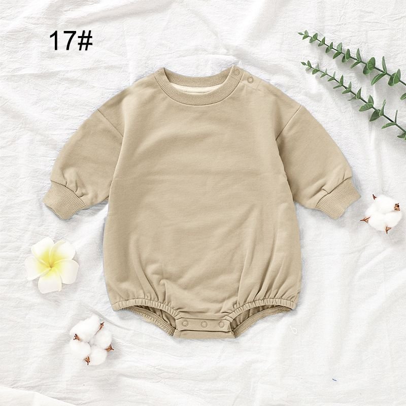 Spring Baby Girl Kids Organic Cotton Sweatshirt Custom Solid Color Bodysuit
