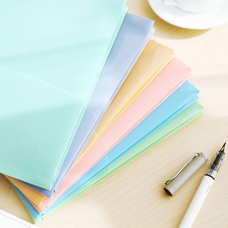 A4 Solid Color Portable File Bag